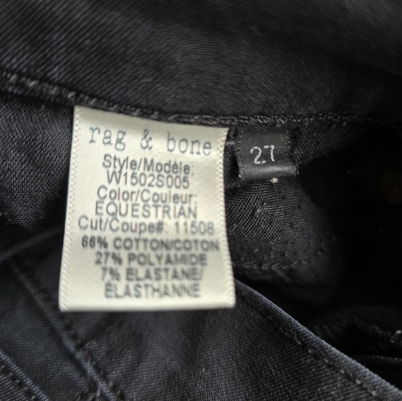 Rag & Bone Equestrian Black Jeans size 27 - Picture 9 of 14